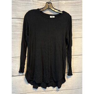 Old Navy Black Long Sleeve Side Slit Top Size S